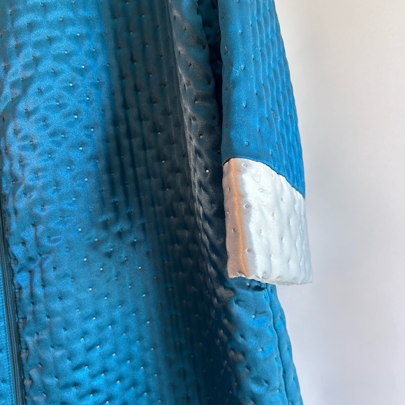 MORGAN TAYLOR INTIMATES ROYAL BLUE PATTERN WITH POCKETS TASSEL ZIP UP ROBE LARGE - Picture 6 of 9